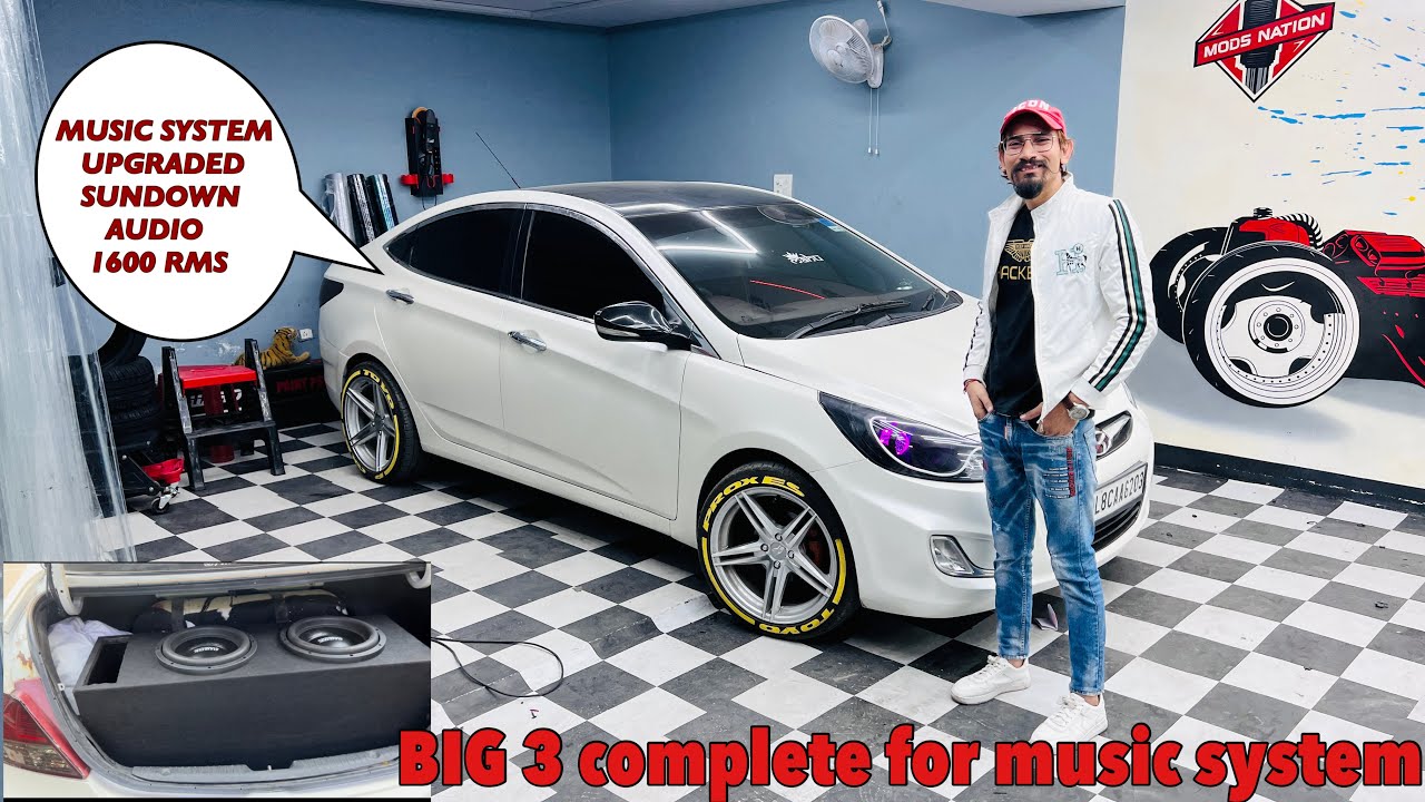 HOW TO INSTALL THE BIG 3 UPGRADE !MODIFIED VERNA MUSIC SYSTEM UPGRADE 🔥! SUNDOWN AUDIO 1600 RMS 🔥