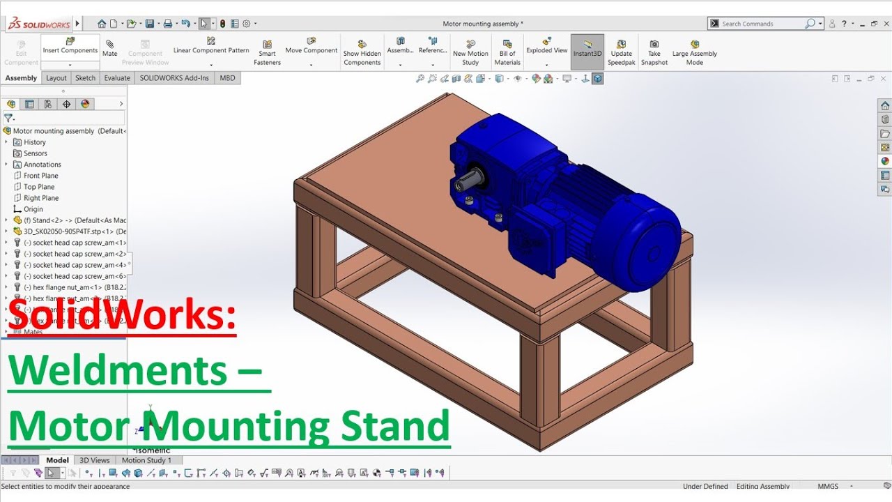 SolidWorks - Motor Mounting Stand