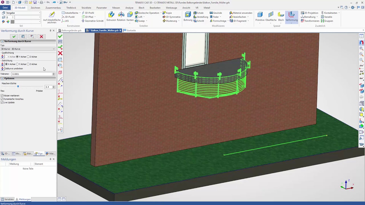 TENADO METALL 3D | Gebogenes Balkongeländer