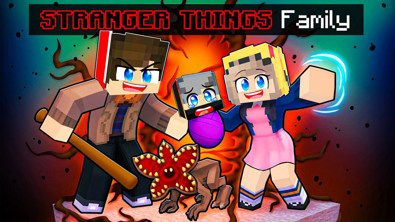 Having a STRANGER THINGS FAMILY in Minecraft!