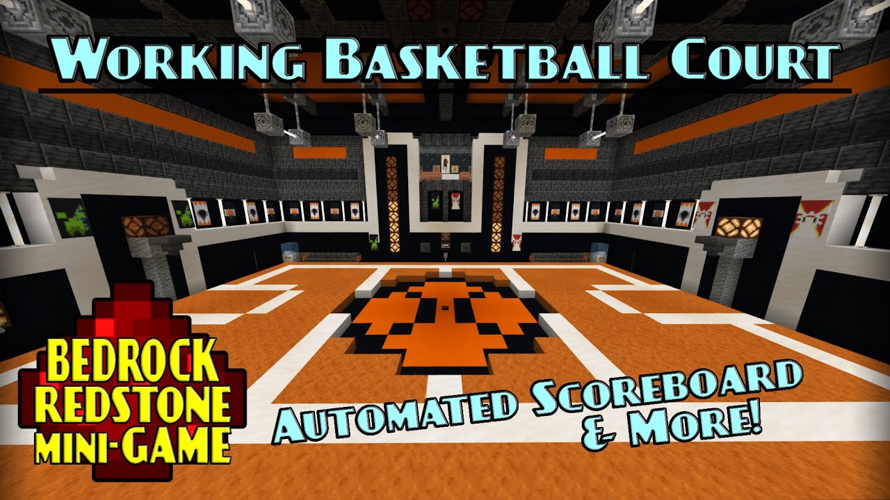 Build A Working Basketball Goal | Minecraft Bedrock Redstone Tutorial | MCPE XBOX PS4 SWITCH Win10