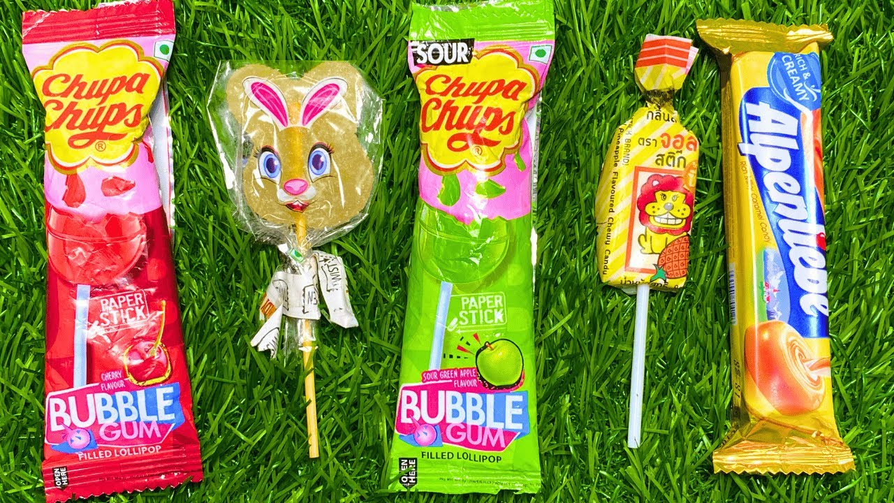 ASMR chocolate challenge gummy candy lollipops satisfying opening video