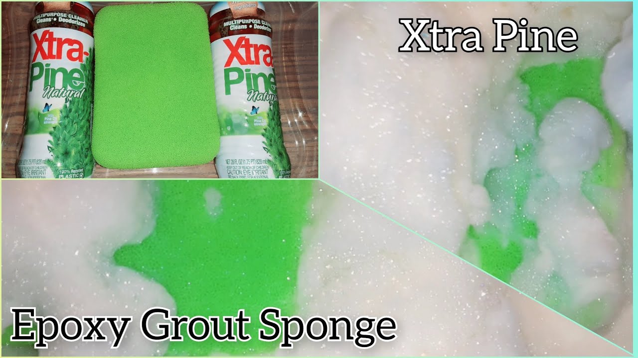 Xtra Pine Suds w/ New Epoxy Grout Sponge! Sponge Asmr!