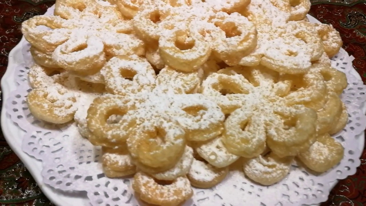 طرزتهیه نون پنجره ای،شیرینی سنتی ،خوشمزه وآسان باآشپزخانه فریبا   How to make Rosette