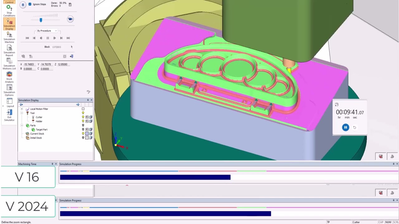 Toolpath Simulation Speed Improvments - Cimatron 2024 Highlights