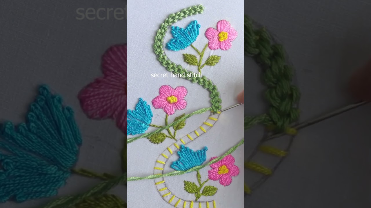 wow it's very pertty embroidery border design  #shortvideo #embroidery #design #art