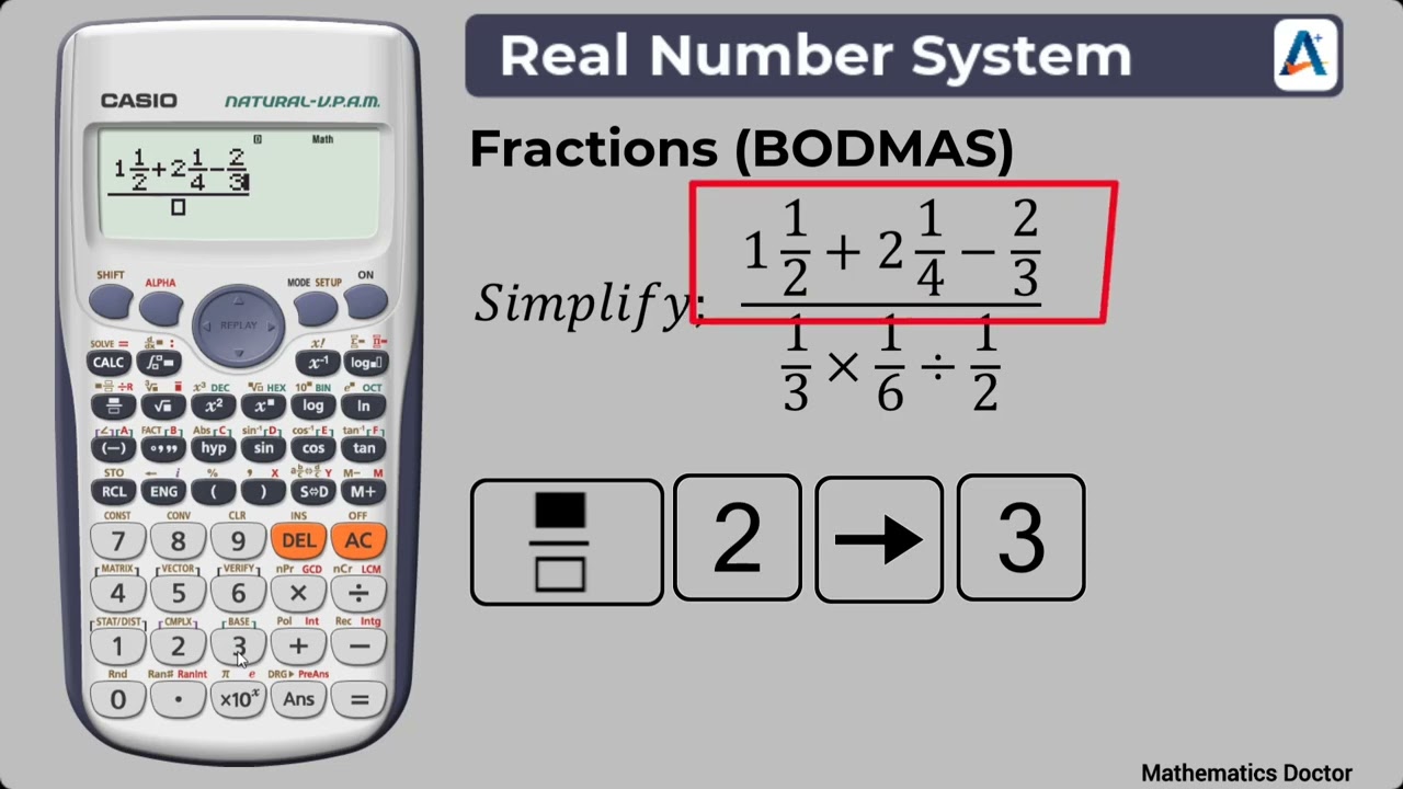 How to Use Calculator to Solve BODMAS (Factions). By Sir Tony the Mathematics Doctor #mathsmadeeasy