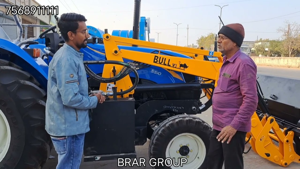 #bullmachine  v3 loader with new holland power shuttle 5510 #tractor #farming
