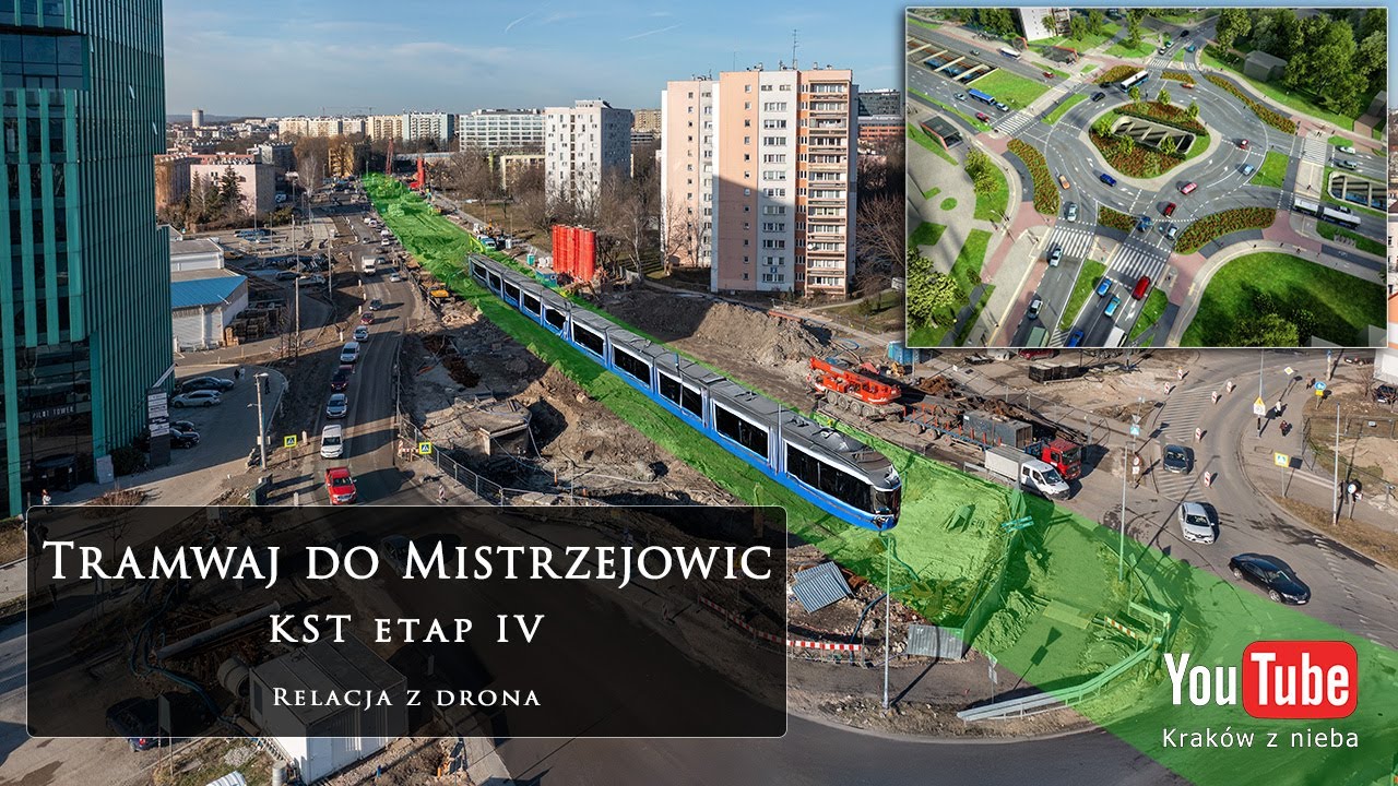 Tramwaj do Mistrzejowic KST IV - relacja z drona I-2025