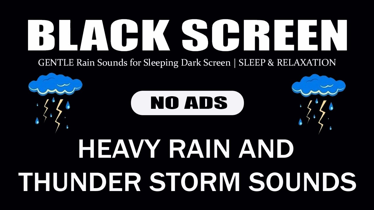 🔴 Heavy Rain and Thunder Sounds for Sleeping 💤 Black Screen | Pure Relaxation Sounds