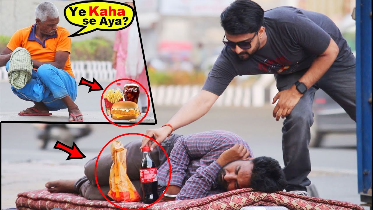 Giving Food Secretly To Homeless