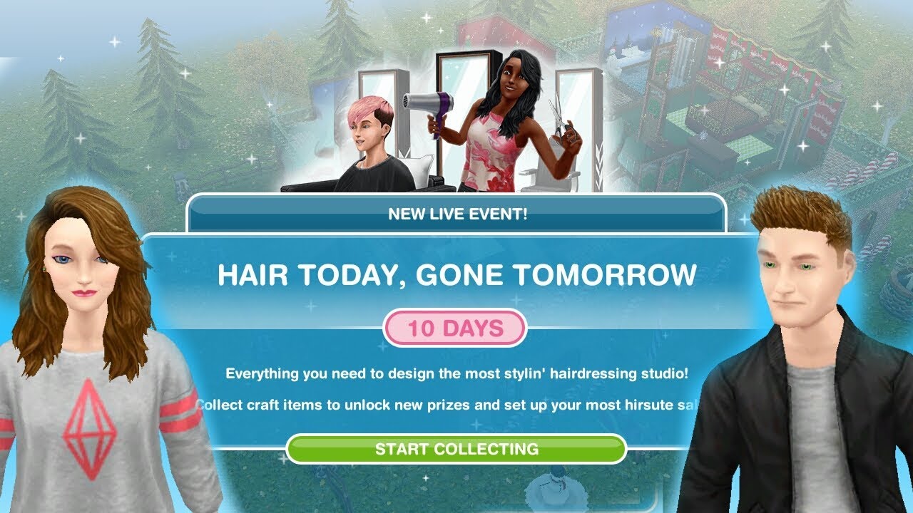 Simsfreeplay - Hair Today, Gone Tomorrow Hair Salon Live Event Christmas Holiday Update