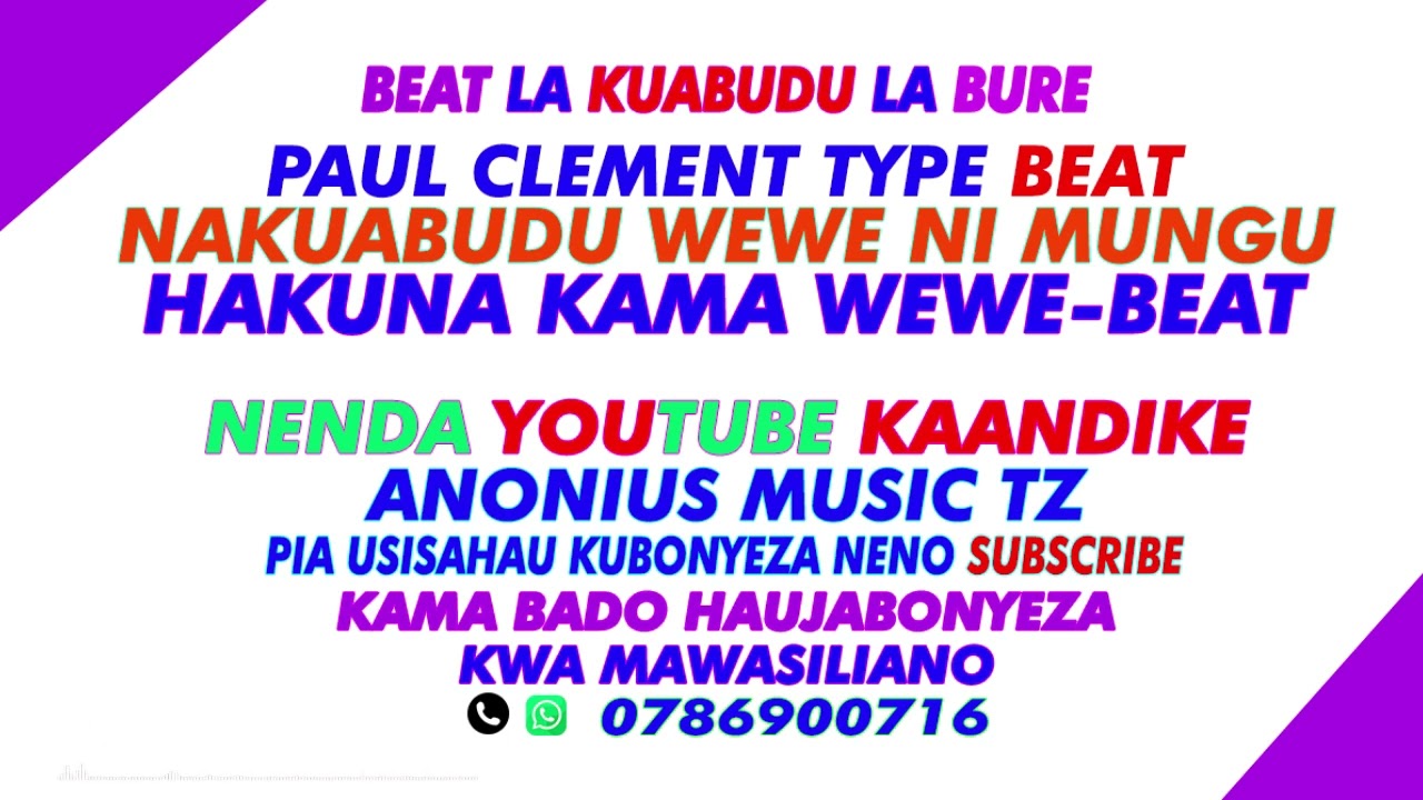 NAKUABUDU WEWE NI MUNGU HAKUNA KAMA WEWE  Beat