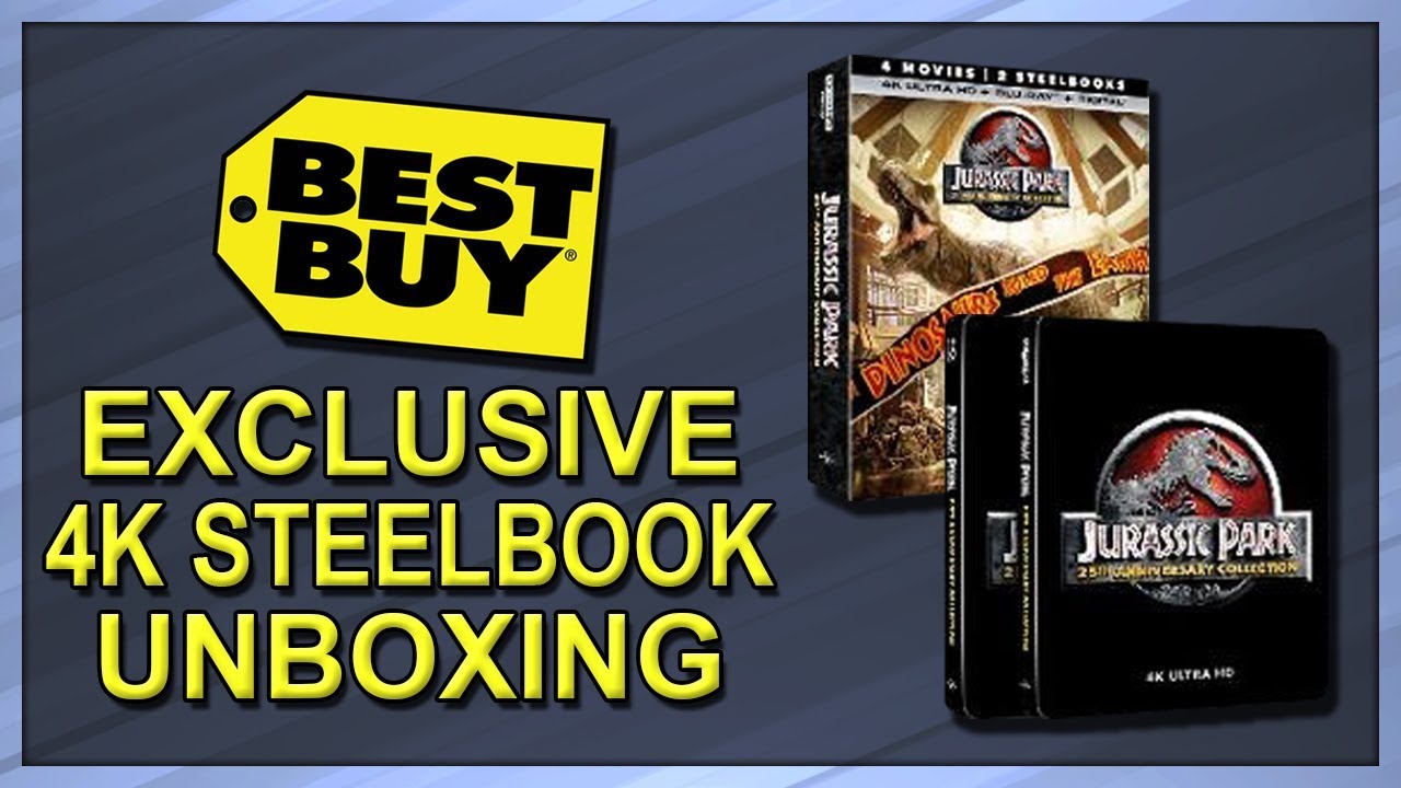 Jurassic Park Collection Best Buy Exclusive 25th Anniversary 4K+2D Blu-ray SteelBook Unboxing
