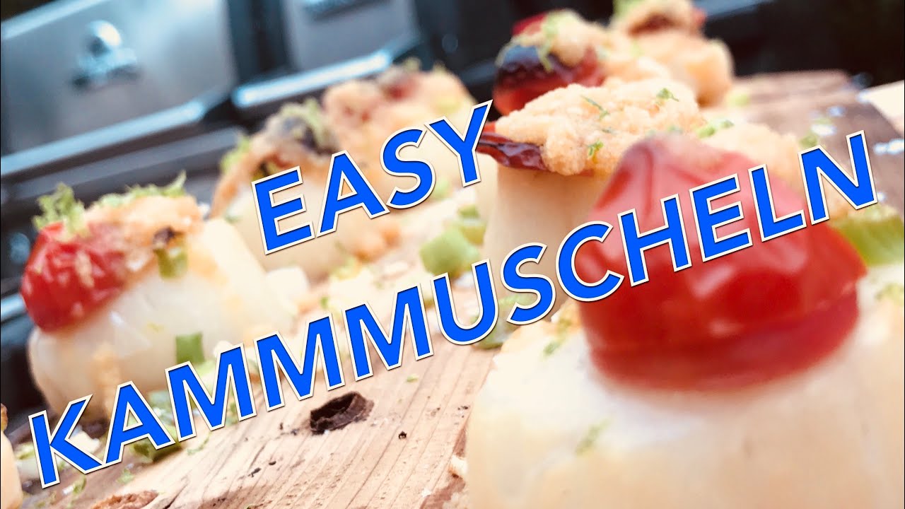 EINFACHE JAKOBSMUSCHELN auf  Zedernplanke GRILLEN---  Klaus grillt