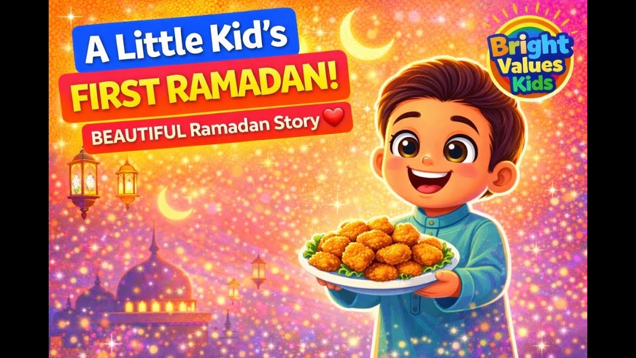 A Little Kid&rsquo;s First Ramadan 😱🌙| Beautiful Ramadan Story for Kids | Bright Values Kids