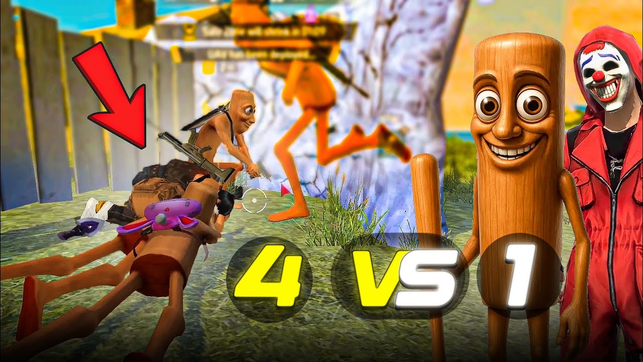 TUNG TUNG 4 VS 1 😂 Garena Free Fire 🔴