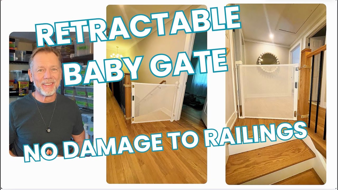 Secure baby gate on oak railing without harming woodwork