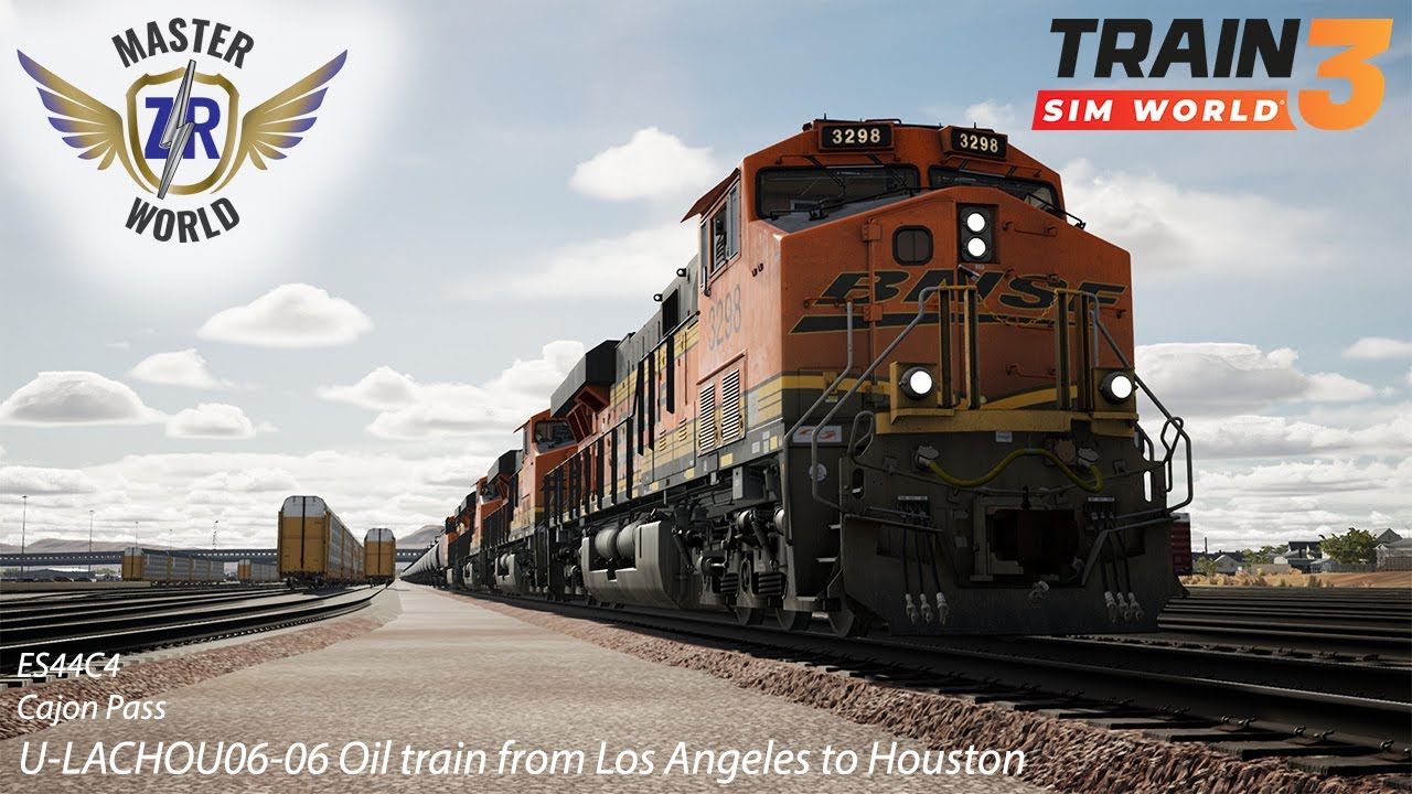 U-LACHOU06-06 Oil train from Los Angeles to Houston - Cajon Pass - ES44C4 - Train Sim World 3