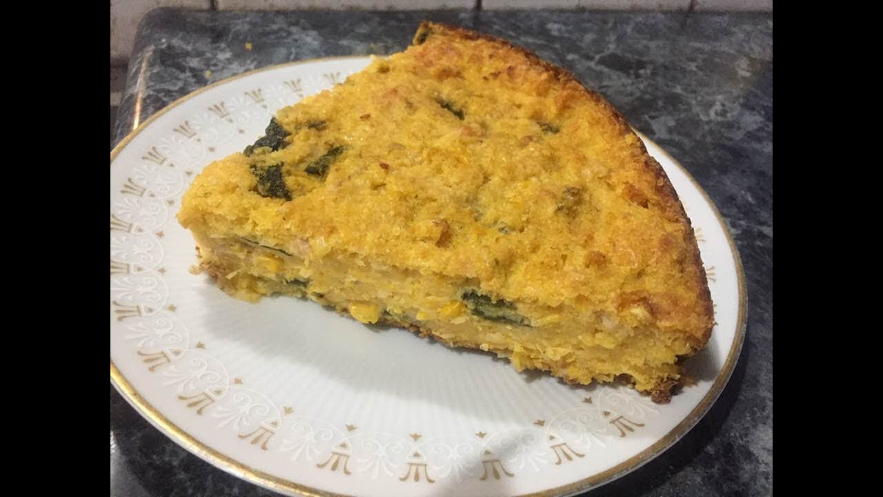 TORTA DE ELOTE CON POLLO, QUESO Y RAJAS. LELY
