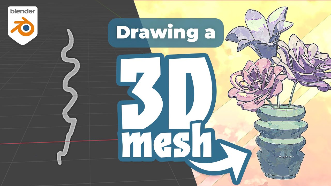 How to Draw 3D Meshes in Blender 4.3 | Grease Pencil & Geometry Nodes + Free Project File