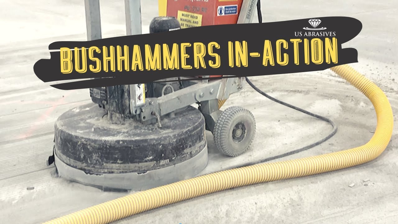 HOW-TO Fix A Concrete Slab W/ Bush Hammers Achieving a CSP 4-5 in no time!  W/ Husqvarna Grinder