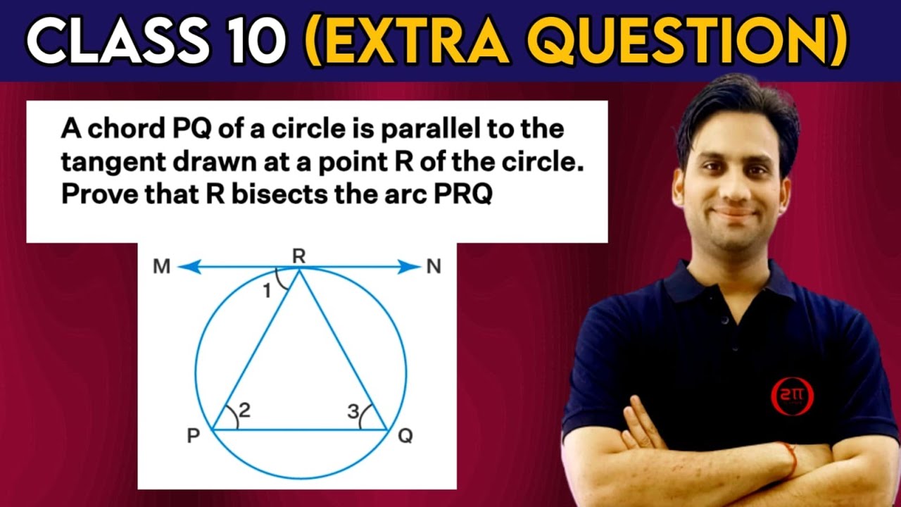 A chord PQ of a circle is parallel to the tangent drawn at a point R of the circle. Prove that R
