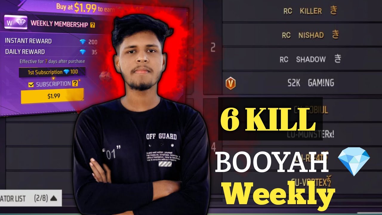 6 KILL + BOOYAH Weekly 💎🔥Going Live Now! Don’t Miss The Action! 🎮
