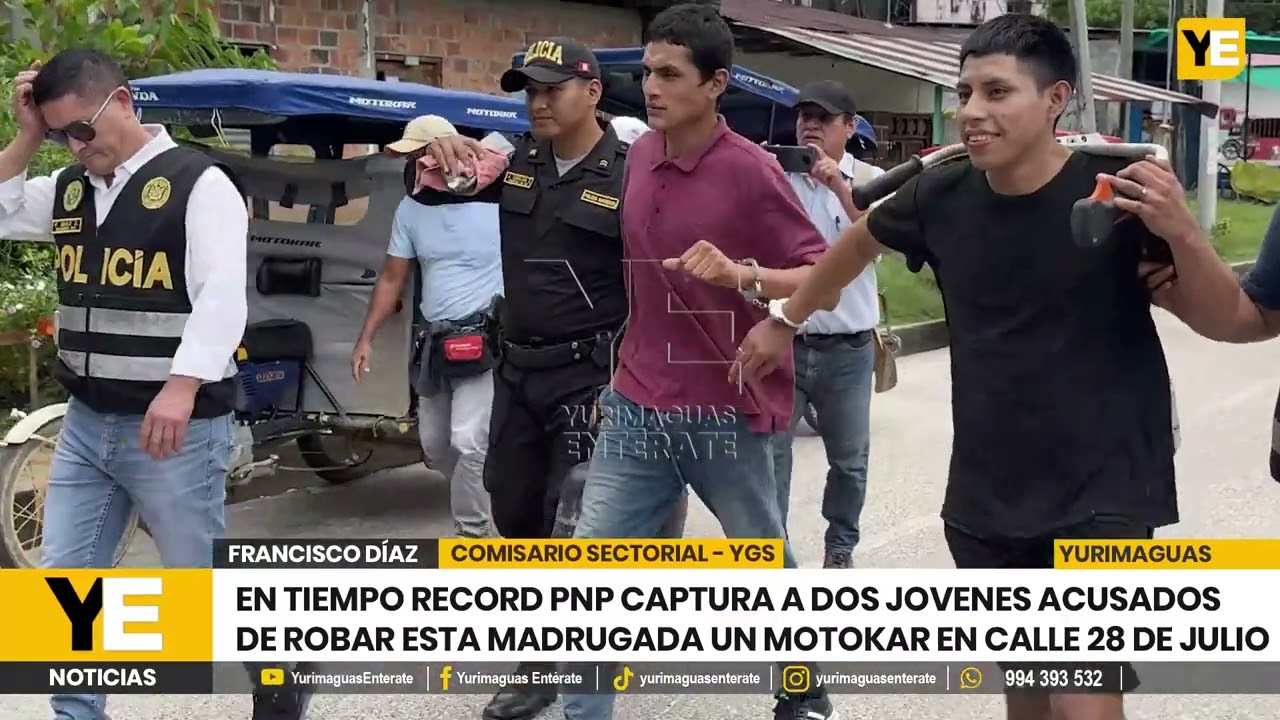 #yurimaguas PNP CAPTURA EN TIEMPO RECORD A SUJETOS QUE HURTARON UNA MOTOTAXI