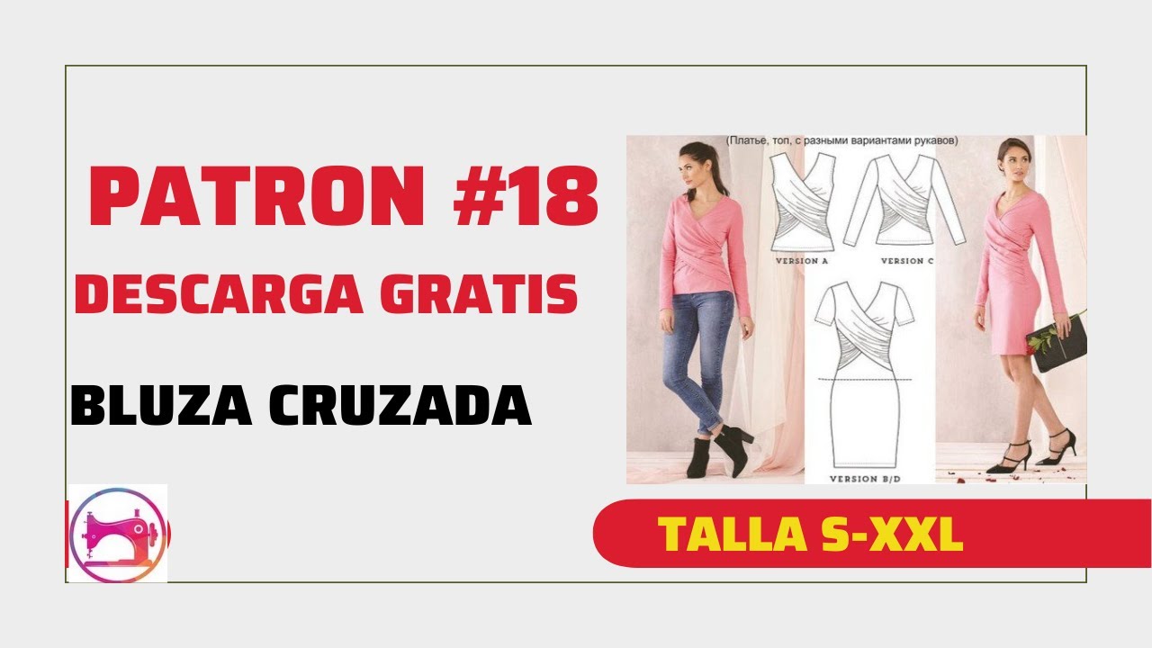 PATRON EN  ✅ PDF DE BLUSA 👚  Y VESTIDO 👗 CRUZADO  MANGA LARGA ✨