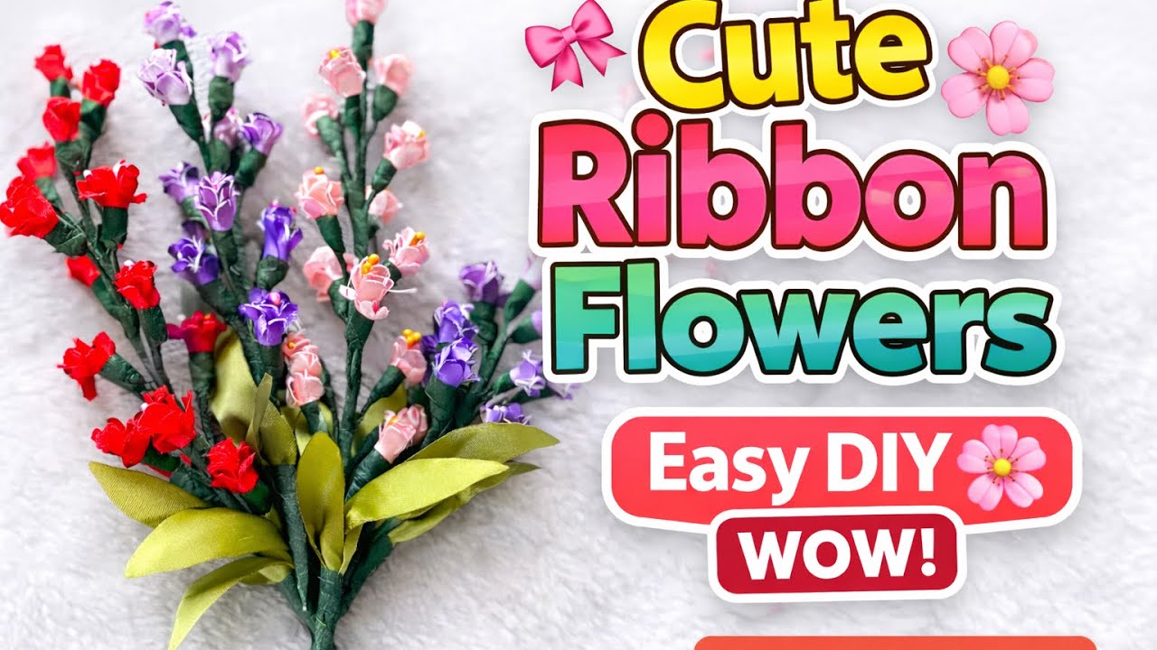 🌸✨ Beautiful Ribbon Mini Flowers Tutorial 💕 | Easy DIY Craft Ideas 🎀 | H & S Craft House 🌼