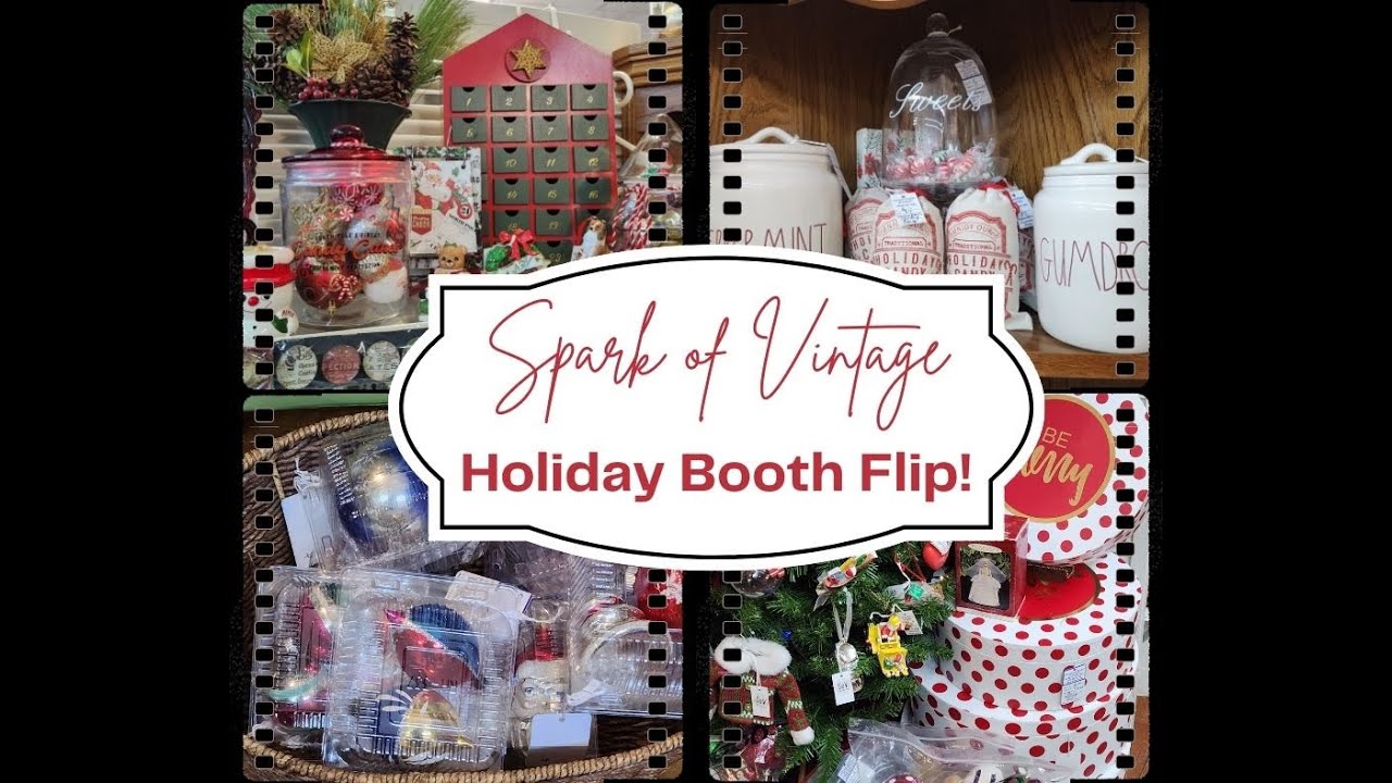 Turning My Antique Booth Into a Christmas Wonderland Vintage Flip! #collinstreetjunction #boothflip