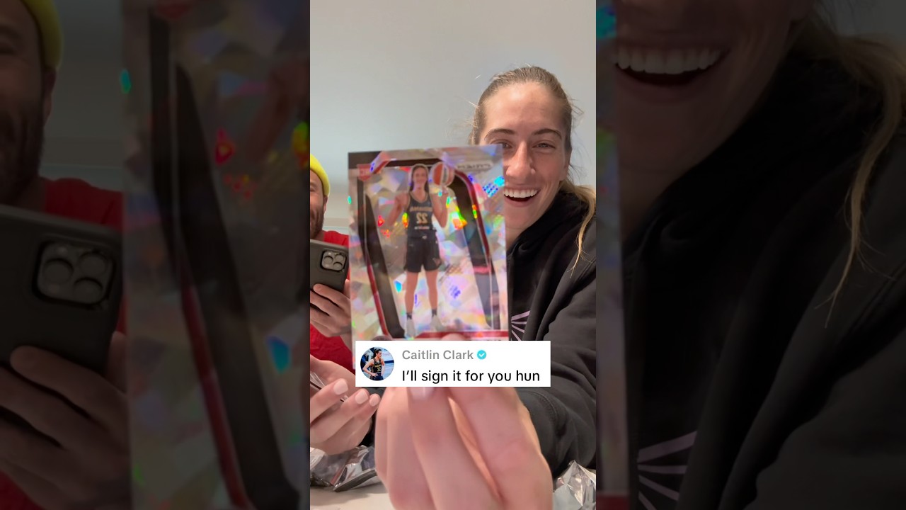 Kate Martin pulled a Caitlin Clark rookie card and Caitlin said she’ll sign it for her 🥰