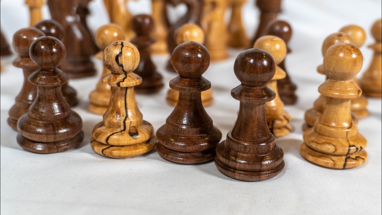 Woodturning Chess Pieces - The EASY Ones | Spalted Maple & Walnut