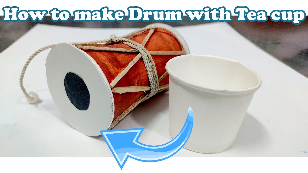 How to make Damru with paper Tea cup | Amazing idea with Tea cup drum