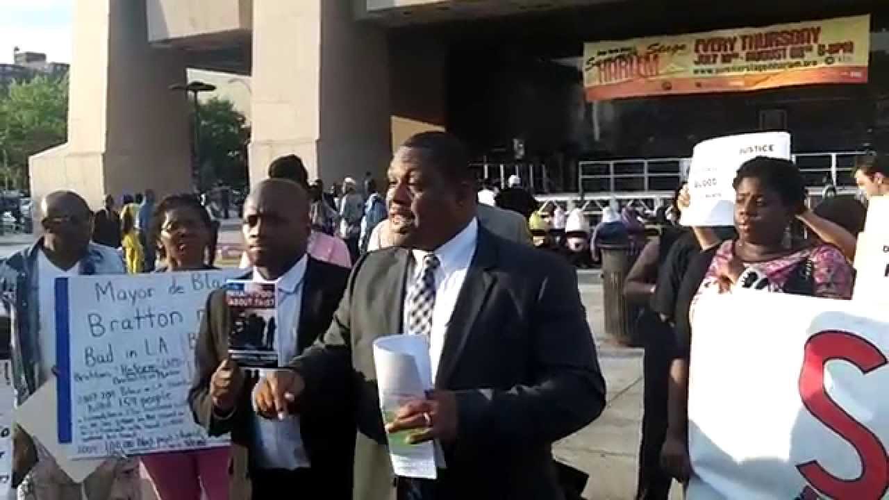 Retired NYPD Detective Carlton “Chucky” Berkley Speaks at Harlem Rally