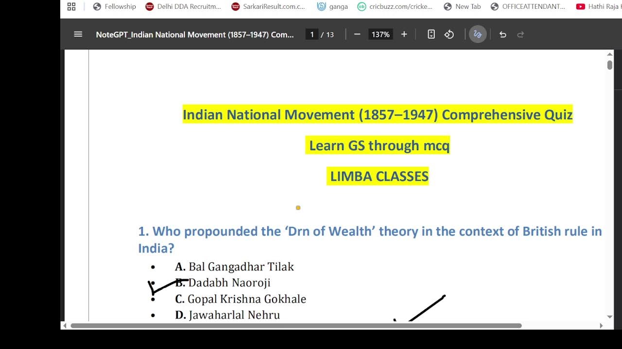 TOP 50 MCQ OF MODERN HISTORY !! SSC GS CLASS 3 part 2 !! LEARN GS THROUGH MCQ!!