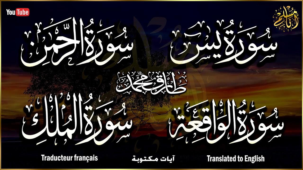 سورة يس ، سورة الواقعة ، سورة الرحمن ، سورة الملك للرزق والشفاء العاجل بإذن الله | القارئ طارق محمد