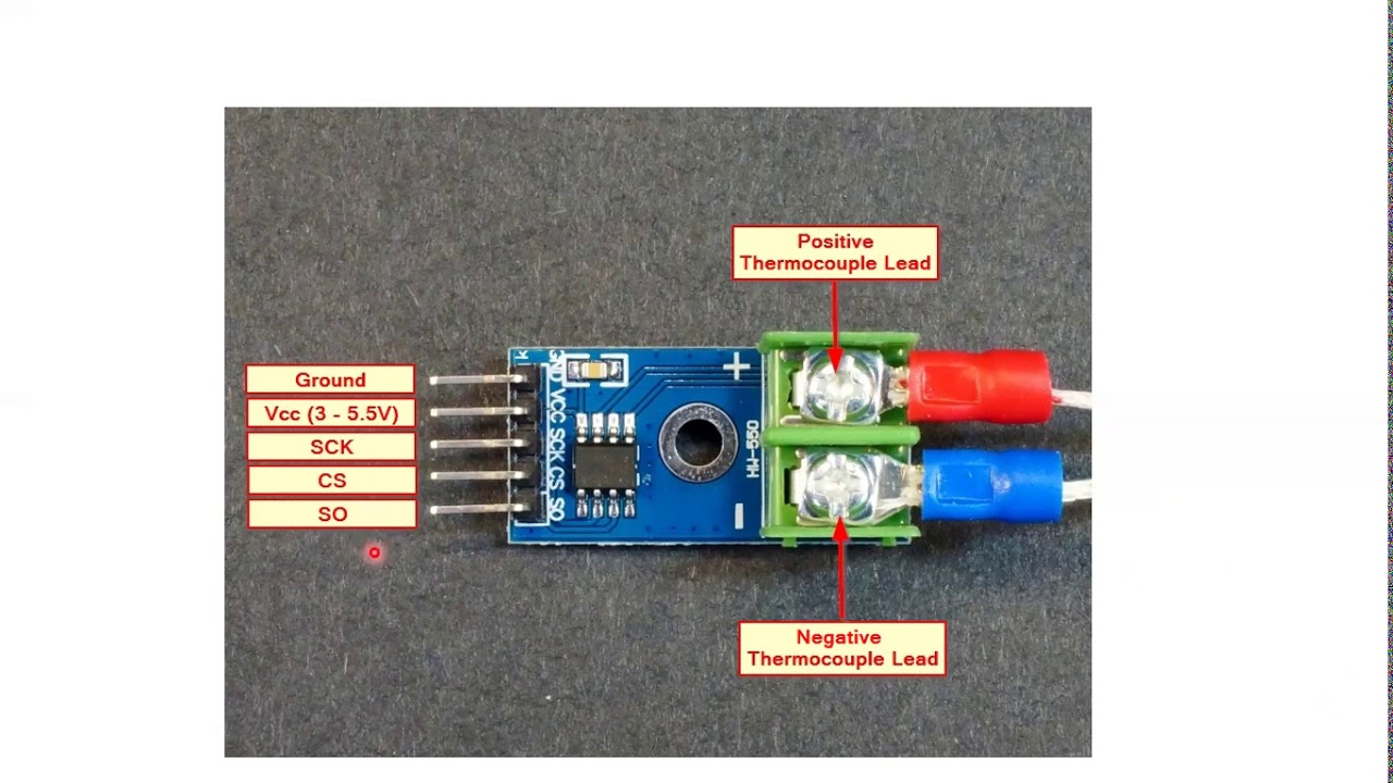 Arduino lesson : K type thermocouple interface MAX6675