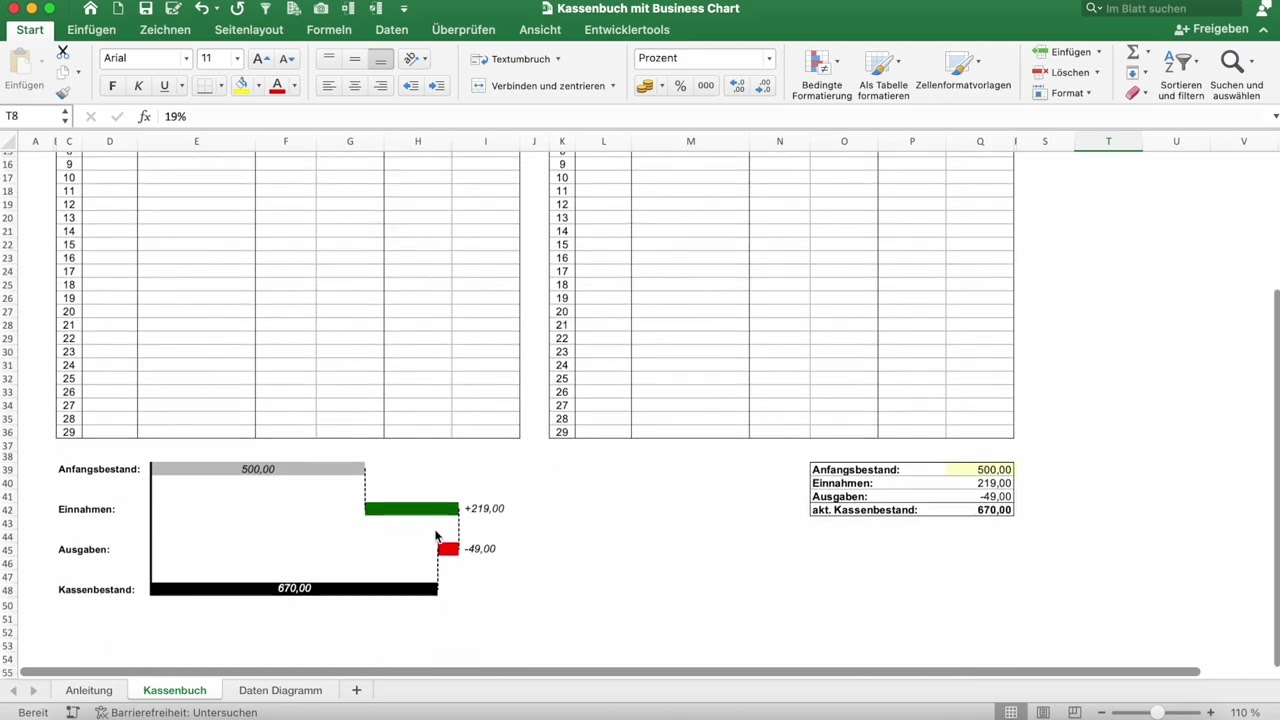 Excel Kassenbuch Vorlage - kostenlos