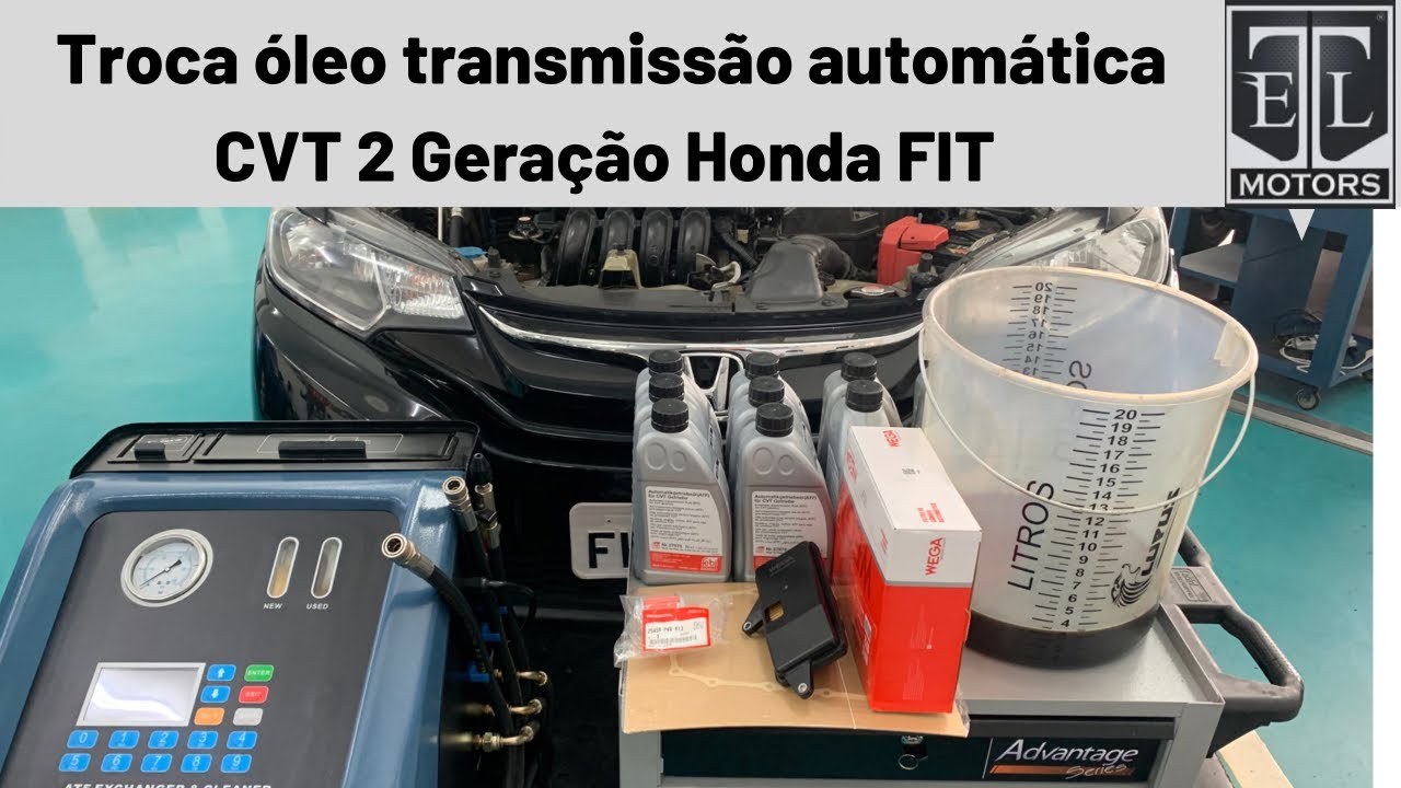 Troca óleo e filtros óleo transmissão automática HONDA FIT  CVT 2 geração - TROCA 100%