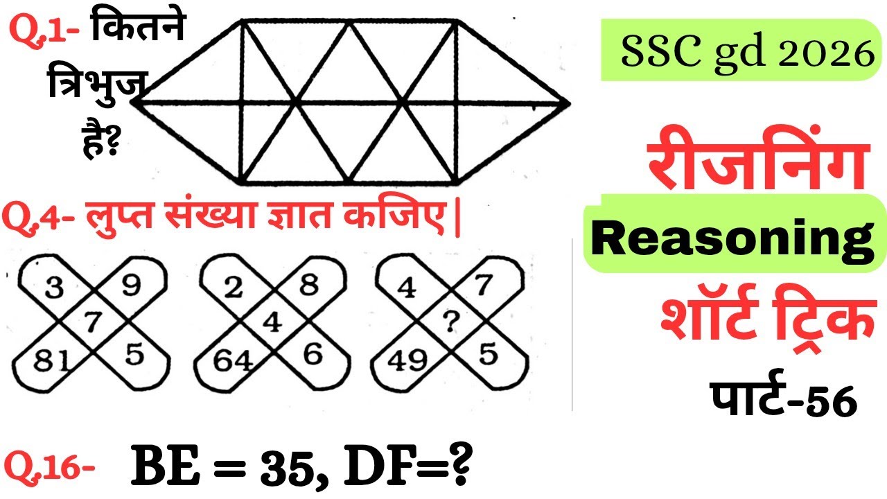 Reasoning प्रैक्टिस Set–56|| SSC gd reasoning|| ntpc reasoning|| reasoning||  reasoning practice set