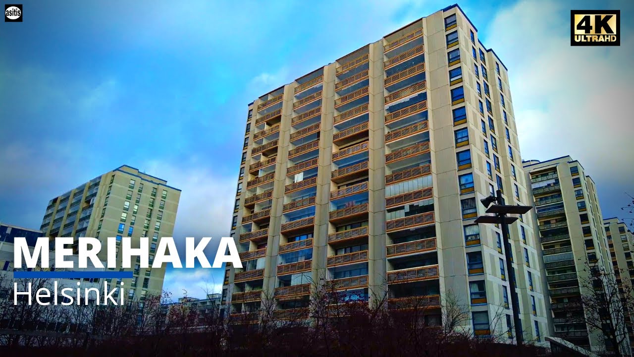 Walking in Merihaka, Helsinki - Brutalist Architecture (12 Nov 2021)