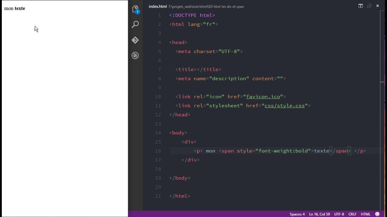 HTML : Balise Div et Span