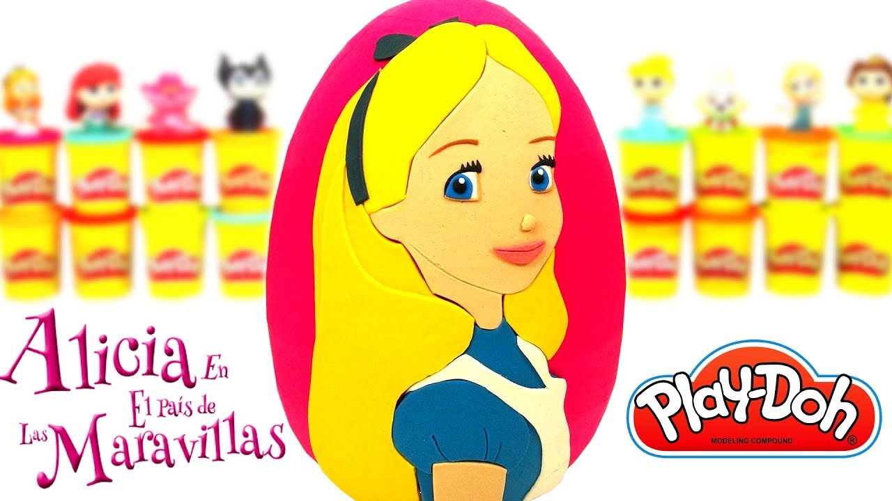 Huevo Sorpresa Gigante de Alicia en el País de las Maravillas en Español de Play Doh