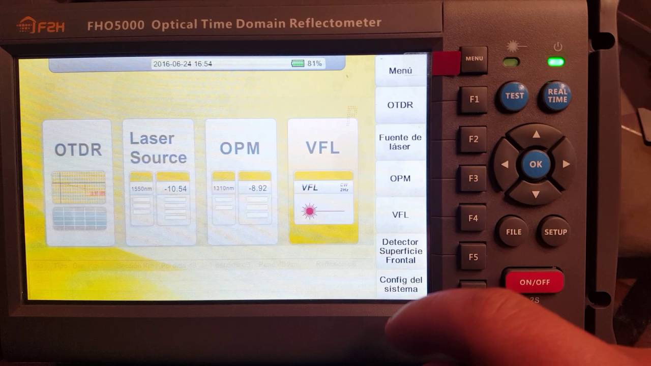 FHO5000 OTDR Touch Screen