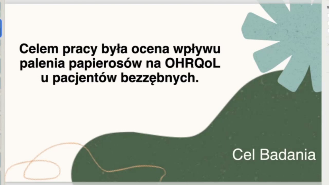 Czy palenie papierosów wpływa na jakość życia związaną ze zdrowiem jamy ustnej u osób bezzębnych?