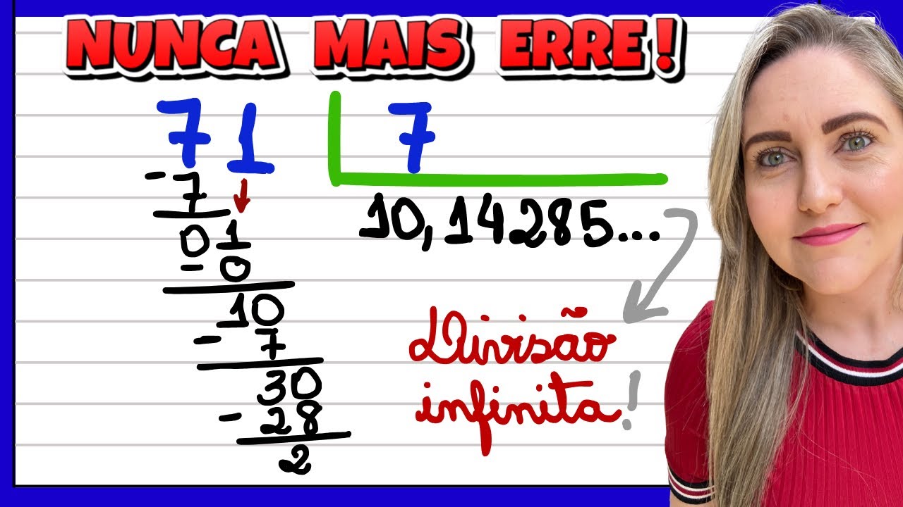 DIVISÃO COM RESTO! EXPLICAÇÃO DE DIVISÃO INFINITA/QUE NÃO ACABA!RESULTADO DECIMAL E DÍZIMA PERIÓDICA