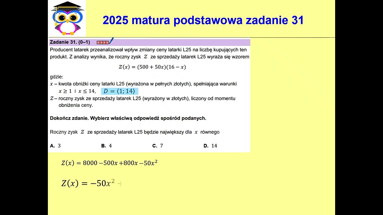 31 PP 2025 Matura matematyka poziom podstawowy, termin dodatkowy, czerwiec. zadanie 31