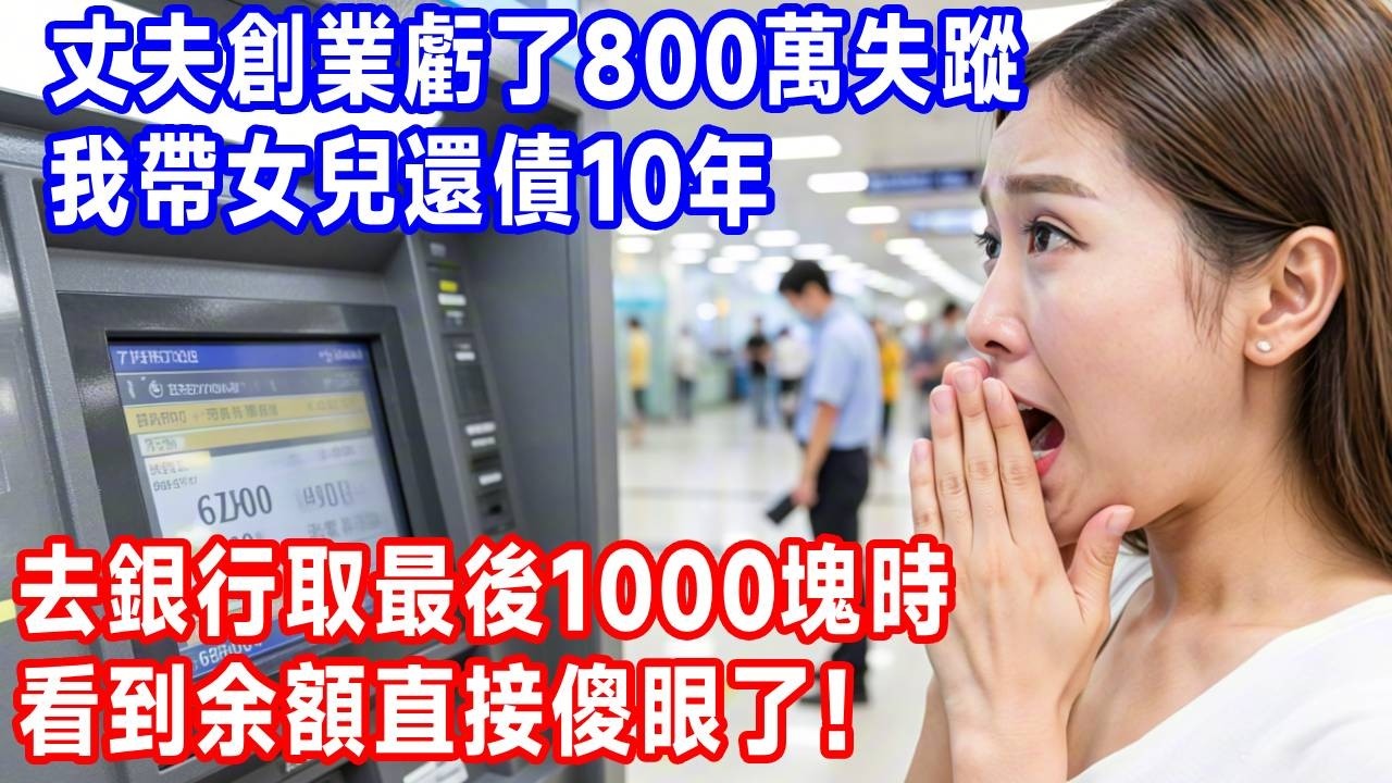 丈夫創業虧了800萬失蹤，我帶女兒還債10年，去銀行取最後1000塊時，看到余額直接傻眼了！#生活經驗 #故事分享 #正能量 #反转 #人生感悟 #打脸 #沐沐講故事